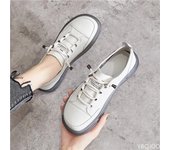 Zapatillas planas de cuero genuino para mujer, zapatos vulcanizados de otoño de talla grande 35-41, zapatos informales para mujer, zapatos planos cómodos 35