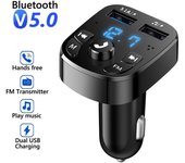 Cargador de coche Bluetooth 5.0 Transmisor FM Cargador USB dual 3.1A Cargador rápido Reproductor de MP3 para coche Autoradio Audio AUX Kit de coche Manos libres Accesorios para coche Button type