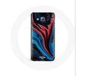 Coque pour Samsung Galaxy A3 Texture abstraite bleu noir rouge