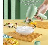 Batidora de mano portátil, batidora eléctrica inalámbrica de alimentos, Espumador de leche de 3 velocidades, batidor de huevos, crema, comida, masa para hornear, cocina blanco