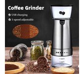Molinillo de café eléctrico portátil, recargable por USB, de acero inoxidable, manual, para café, accesorios de cocina