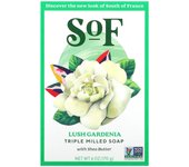 SoF, Lush Gardenia, French machine-kneaded soap with organic shea butter, 170 g (6 oz)