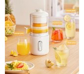 Nuevo exprimidor eléctrico inalámbrico portátil de naranja y limón, licuadora recargable por USB, mini exprimidor de frutas multifuncional, exprimidores a presión blanco