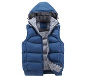 Chaqueta para hombre sin mangas Veste Homme invierno moda abrigos casuales masculino con capucha algodón acolchado M