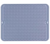 Tapete de silicona para secar platos, 40 x 30 cm, tapete para secar platos grande, tapete para encimera, tapete para escurrir platos, tapete para fregadero, salvamanteles de silicona grande