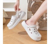 Sandalias de mujer de verano 2024, zuecos suaves de EVA, informales, con plataforma y tacón de cuña, para playa y parejas. EUR 36-37 blanco