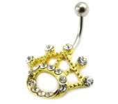 Les Trésors De Lily [E5115] - Piercing corporal 'Queen' Oro blanco blanco