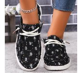 Zapatos de lona para mujer, zapatillas informales de verano, mocasines de tela transpirables para mujer, zapatos de plataforma, zapatos de diseñador para mujer, zapatos de mujer 36 negro