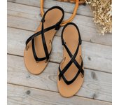 Sandalias de suela plana nuevas de verano, sandalias de punta de gran tamaño de comercio exterior, sandalias de playa para mujer de moda 43