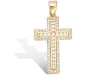 Les Trésors De Lily [L4644] - Colgante chapado en oro 'Cruz' oro blanco - 30x14 mm oro