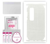 apgo Protective Skin Sticker for the back+sides compatible with Xiaomi Mi 10 Ultra, Full Wrap Film, Foil, Vinyl - Pattern White Fabric