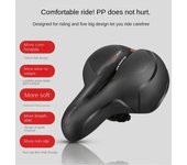 Sillín de bicicleta hueco y transpirable para hombre y mujer, cómodo y con gran absorción de impactos, para bicicleta de montaña o carretera. Advertencia de seguridad. gris claro