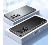 Carcasa magnética de metal de lujo para Samsung Galaxy S25 S24 S23 S22 S21 Ultra Plus, funda con protección total de lente, funda de aleación de aluminio para teléfono For Samsung S22 Plus plata