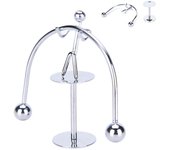 Levantador de pesas cinético Gadget juguete movimiento perpetuo escritorio regalo decoración de oficina 7.5cm*7cm*2.2cm plata