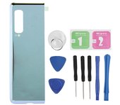 Reemplazo de carcasa trasera de vidrio para batería de teléfono móvil Samsung Fold, simple y de moda plata