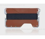 Tarjetero metálico multifunción RFID y billetera de cuero genuino Dango