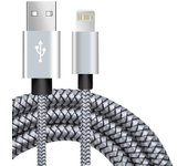 Cable cargador USB de carga rápida 3A para iPhone 13 12 11 14 Pro X XR XS Max 6s 7 8 Plus 5s SE 2 iPad Cable de datos línea larga 3m 1m plata