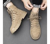 Botas de hombre, botas de trabajo de otoño, botas de plataforma, botas de moda para hombre, zapatillas de deporte, zapatos de senderismo de suela gruesa, zapatos de motor, botas con cremallera lateral 39