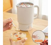 Hervidor eléctrico portátil pequeño de 800 ml, diseño de doble capa, sin BPA, apagado automático, diseño plegable, hervidor de agua de calentamiento rápido de 600 W. EU