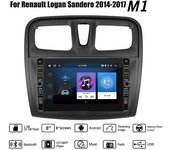 Android de 8 pulgadas para Renault Logan Sandero 2014-2017 con botón, Radio para coche, reproductor Multimedia de vídeo GPS, 1 + 32GB 1+32GB