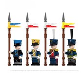 Moc-minifigura napoleónica de medio siglo, lanza, caballería, DIY, Juguetes de bloques de construcción, regalo para amigos para niños y niñas