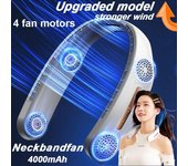 Ventilador de cuello portátil de 3 velocidades, ventilador inalámbrico eléctrico, Mini Ventilador recargable, refrigeración USB, ventiladores silenciosos sin aspas para deportes al aire libre blanco