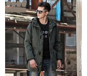Chaqueta acolchada holgada de gran tamaño con capucha de longitud media para hombre Chaqueta acolchada informal Abrigo de invierno M