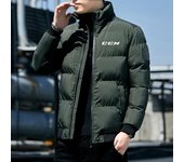 Chaqueta informal de invierno a la moda con ajuste cálido para hombre, abrigo grueso de burbuja CCM para hombre, abrigo informal de invierno ajustado y cálido M verde del ejército