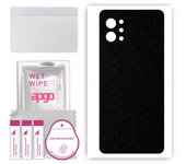 apgo Protective Skin Sticker for the back compatible with LG Q92 5G, Wrap Film, Foil, Vinyl - Pattern Matte Black