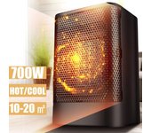 Calentador eléctrico portátil de 700W/ventilador de refrigeración, práctico calentador de aire, ventilador de ventilación para verano e invierno para el hogar y la Oficina