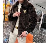 Abrigo de piel de marta dorada de América del Norte para hombre, ropa de invierno con cremallera, Original, ecológica, cálida, a la moda, para invierno 4XL
