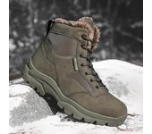 Botas militares altas para exteriores, cálidas, de polar, resistentes al desgaste y antideslizantes, de talla grande, para hombre, botas de senderismo, botas de algodón, botas de nieve 39 negro