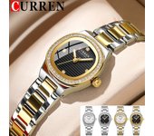 Relojes de mujer, relojes de lujo de moda para mujer, reloj de cuarzo resistente al agua, luminoso, con fecha, reloj de pulsera de acero inoxidable, regalo para novia plata