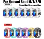 Correa de reloj de TPU reemplazable para Huawei Band 6/7/8/9, accesorios para reloj inteligente Transparent Black