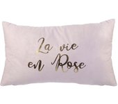 Les Trésors De Lily [A0878] - Cojín de ante rosa 'Scarlett' (la vida en rosa) - 50x30cm rosa brillante