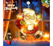 Lo último en luz LED con ventosa para Navidad, adornos navideños para el hogar, Papá Noel/muñeco de nieve, luz para ventana, Navidad, regalos de Año Nuevo
