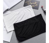 Top liso para mujer, Top de verano, ropa interior corta sin tirantes, sujetador sin tirantes, Brallete de talla grande de malla 3XL negro