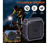 Altavoz Bluetooth para ciclismo al aire libre, linterna solar con soporte, minialtavoz multifuncional y práctico negro