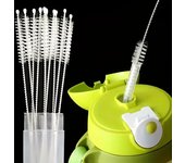 1/5/10 piezas de cepillos limpiadores de tubos de vidrio con succión de pelo suave de acero inoxidable, herramientas para peceras, cepillos de limpieza de botellas con pajita 17.5CM-1PCS