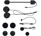 Intercomunicador para motocicleta FODSPORTS FX7 Auriculares con intercomunicador de doble chip 2 tipos de micrófonos Altavoces Terminal Elementos opcionales Calidad de sonido mejorada Velcro negro
