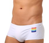 Bañador para hombre con estampado sexy LGBT Love is Love traje de baño playa corto surf M negro