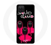 Coque Samsung Galaxy A12 Squid Game Masques carré Triangle et Cercle