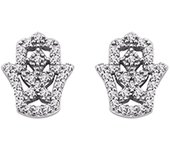 Altesse [Q3464] - Boucles argent 'Fatma' blanc argenté (rhodié) - 11x10 mm blanco