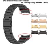 2 piezas de conector de correa de reloj, adaptador de pulsera para Samsung Galaxy Watch 6/6 Classic 20mm plata