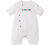 Preor Open Made in Birth Baby White [MIKI HOUSE] Peleles, Delantero, Logotipo, Liso, Japón, Niños, Niñas, Recién Nacidos, Preparación, Ropa, 40-1285-145, blanco