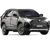 Vehículo de juguete fundido a presión modelo 1:Coche Toyota RAV4 SUV a escala 32, puertas con luz y sonido, colección educativa que se puede abrir, regalo para niños azul