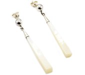 Les Trésors De Lily [Q7547] - Boucles argent artisanales 'Sagesse' blanc argenté - 47x4 mm blanco