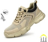 Zapatos de seguridad ligeros y cómodos para hombres y mujeres, zapatos de trabajo, zapatillas deportivas, zapatos con punta de acero, zapatos protectores transpirables a prueba de pinchazos 37