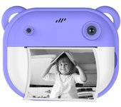 La cámara de impresión instantánea para niños embroma la cámara digital de la cámara 1080P con la lente dual pantalla de 2 pulgadas incorporada púrpura