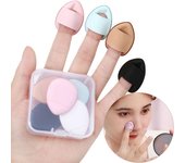 1/5/10/30 piezas Mini esponja para dedos, base en polvo, esponja de maquillaje detallada, crema correctora facial, accesorios cosméticos de mezcla, herramientas de maquillaje (Ninguna caja) 1pc café